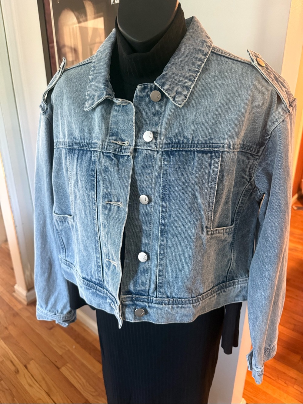 Classic Light Wash Cropped Denim Jacket by Lola Jeans
